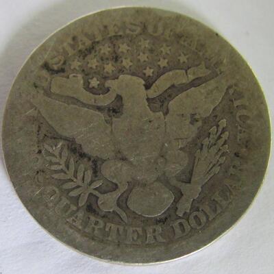 1897 Barber Quarter, 1911 D Barber Dime, 1912 S Barber Dime, 1914 D Barber Dime 