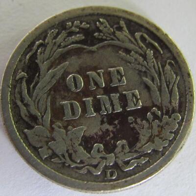 1897 Barber Quarter, 1911 D Barber Dime, 1912 S Barber Dime, 1914 D Barber Dime 