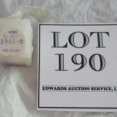Half Roll of 1961 D Uncirculated Half Dollars In Original Tube With Original Receipt