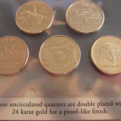 1999 Uncirculated 24K Plated State Quarters, Sealed In Original Package