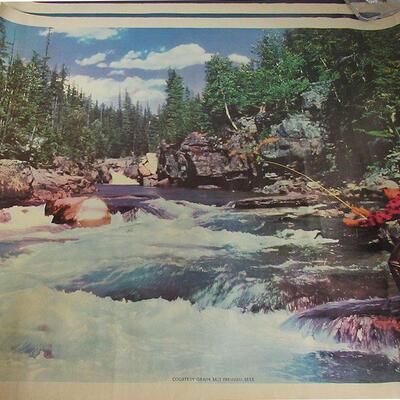 Vintage 1950s Grain Belt Advertising Guy Fishing Print on Canvass