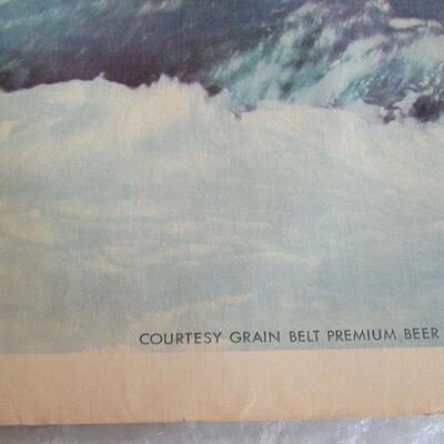 Vintage 1950s Grain Belt Advertising Guy Fishing Print on Canvass