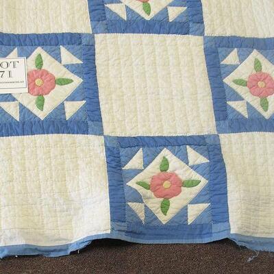 Nice Part Hand Sewn Part Machine Sewn Quilt 70" x 80"