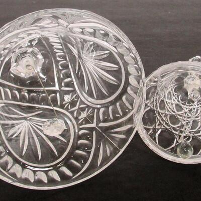 2 Nice Lead Crystal Bells, Unknown Maker, Nice Pressed Glass, Heavy