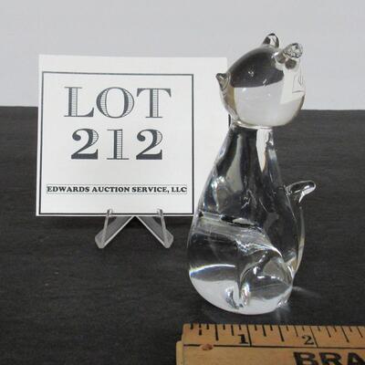 Cute Clear Glass Cat Figurine