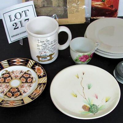 Lot of Misc Kitchenware and 1991 Country Peddler Paper Magazine, Dear God Mug