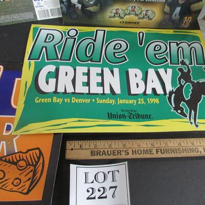 GB Packers 1999 Team Photo, 1 Packers Pin Collection Holder (no pins), 2 Cardboard Posters