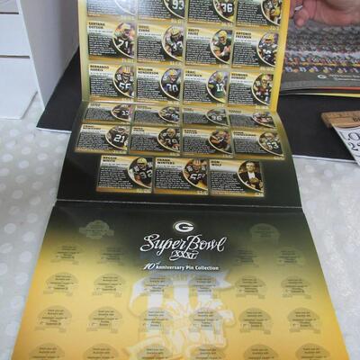 GB Packers 1999 Team Photo, 1 Packers Pin Collection Holder (no pins), 2 Cardboard Posters