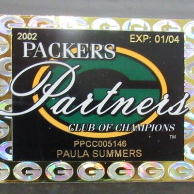 GB Packers Partners Club of Champions Card and Sticker, 2002-03