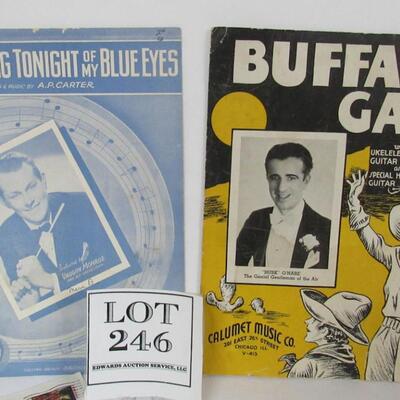 2 Vintage Sheet Music and Lot of Vintage Paper Ephemera, Bills, Correspondence