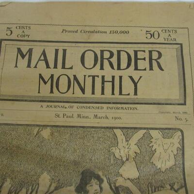 Antique Mail Order Montly Paper, March 1900, St. Paul, MN, Rare