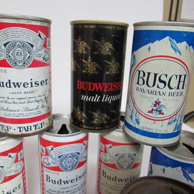 Vintage 30+ Year Old Beer Cans: All Different Budweiser and Busch, No Duplicates