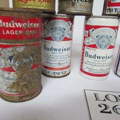 Vintage 30+ Year Old Beer Cans: All Different Budweiser and Busch, No Duplicates