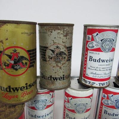 Vintage 30+ Year Old Beer Cans: All Different Budweiser and Busch, No Duplicates
