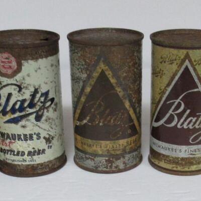 Lot of Vintage Blatz Beer Cans - All Different, No Duplicates 30+ Years Old