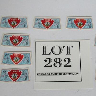 Lot of 12 vintage Chief Oshkosh Beer Bottle Neck Labels, Nice