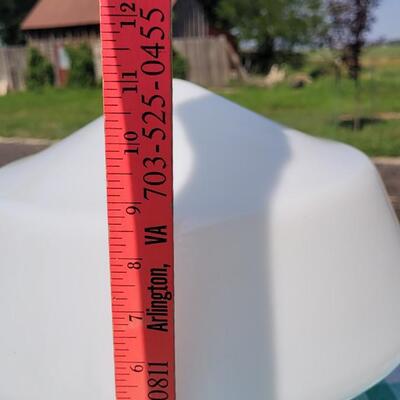 Lot 3: Vintage Large White Glass Schoolhouse Light Cover