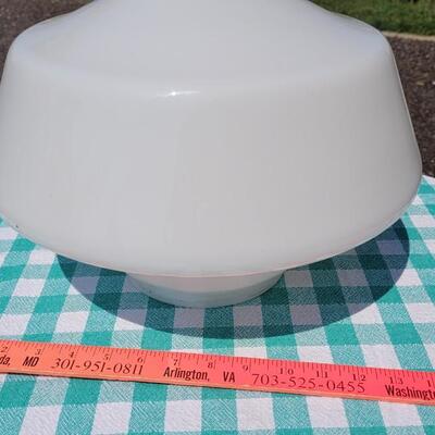 Lot 3: Vintage Large White Glass Schoolhouse Light Cover