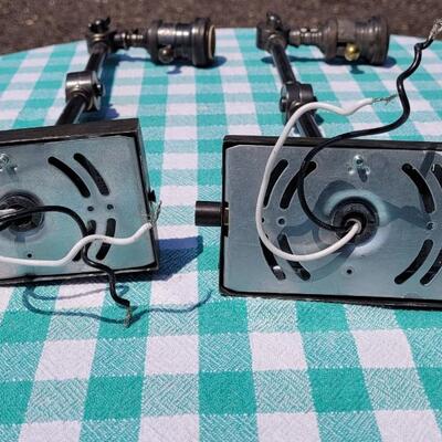 Lot 5: Industrial Brushed Copper Wall Mounted Lamps with (2) Bulb Clamp Shades