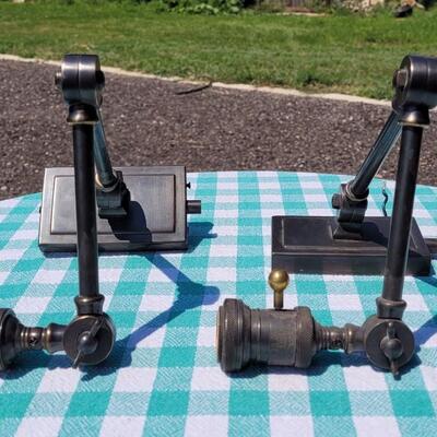 Lot 5: Industrial Brushed Copper Wall Mounted Lamps with (2) Bulb Clamp Shades