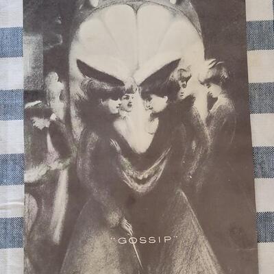 Lot 13: Vintage "GOSSIP" AND THE DEVIL CAME ALSO Print by GEORGE A WOTHERSPOON Print