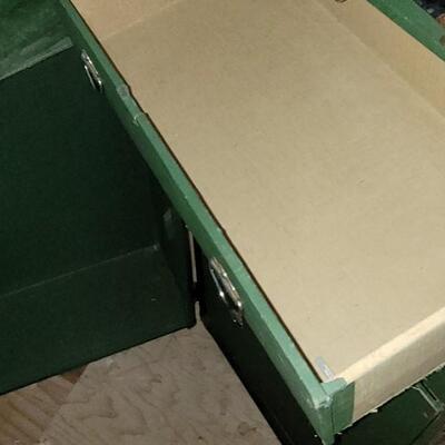 Lot 14: Hartman Trunk Co. Train/Steamer Wardrobe Chest - Black with Brass Hardware & Green Interior Great Condition!