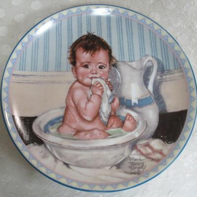 3rd Issue 1988, #753A, Saturday Night Bath, From The Precious Little Ones Series Plates