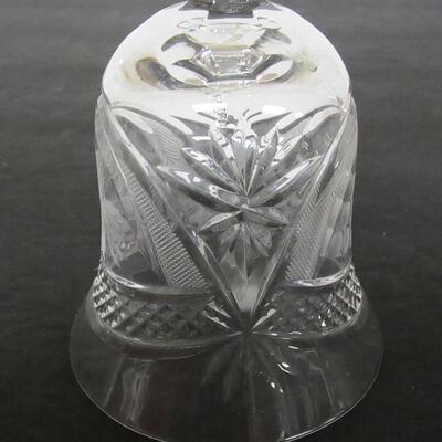 Nice Clear Cut Glass Bell with Grapes and Leaves Cutting    See additional photos