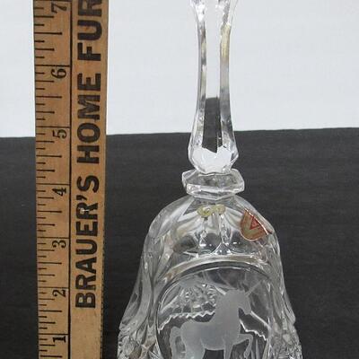 Artmark West Germany Lead Crystal Glass Bell, Unicorn Theme