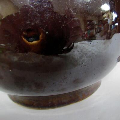 Vintage Brown Glazed Pottery Pitcher, Unmarked