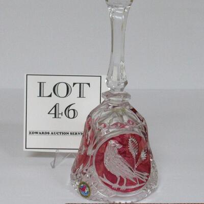 Vintage West Germany Lead Crystal Glass Bell, Bird Theme, Hofbauer Collection