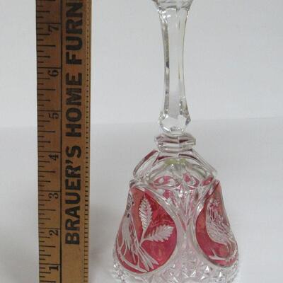 Vintage West Germany Lead Crystal Glass Bell, Bird Theme, Hofbauer Collection