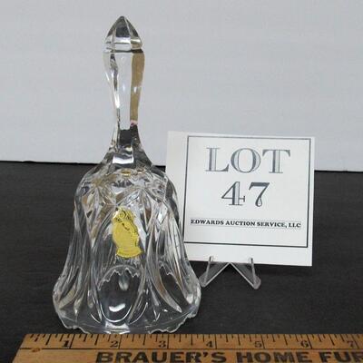 2 Vintage West Germany Glass Bells, I.C. Imperlux, Long Ovals Pattern, and Unmarked, Sun Rays Pattern