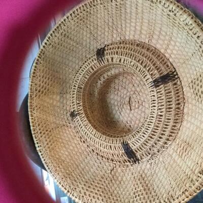Antique Woven Asian Rice Hat