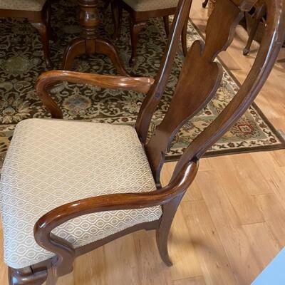 Vintage Edwardian Dining Room Table, 6 chairs, 2 extensions