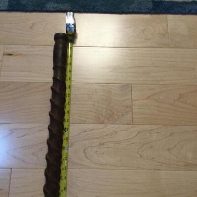 Vintage Wood Walking Stick 35 in high