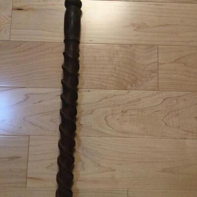 Vintage Wood Walking Stick 35 in high