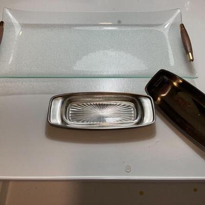 Mid Century Modern tray and butter dish