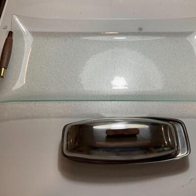Mid Century Modern tray and butter dish