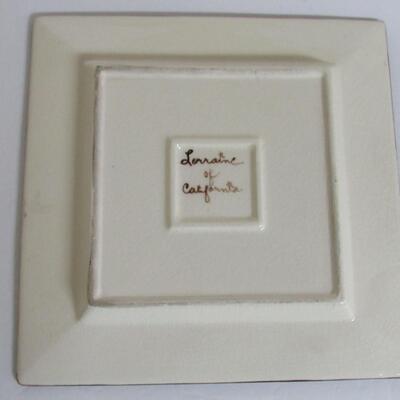 Vintage Square Plate Lorraine of California 1960s 