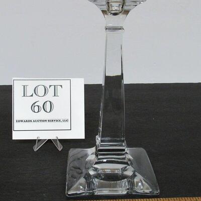 Vintage Tall Clear Candlestick, Good Quality, Unsigned