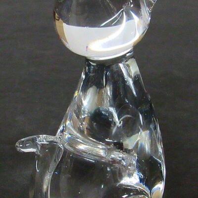 Glass Cat Figurine and Royal Family Cat Plate #194, 1988