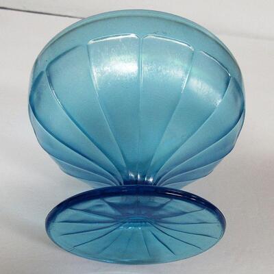 Vintage Fenton Celeste Blue Stretch Glass Compote