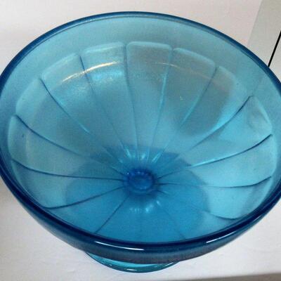 Vintage Fenton Celeste Blue Stretch Glass Compote