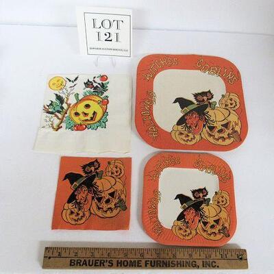 Vintage Halloween Paper Plates and Napkins