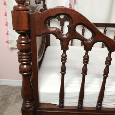 Antique Mahogany Victorian Baby Bed 