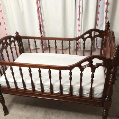 Antique Mahogany Victorian Baby Bed 