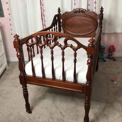 Antique Mahogany Victorian Baby Bed 