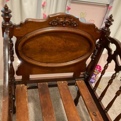 Antique Mahogany Victorian Baby Bed 
