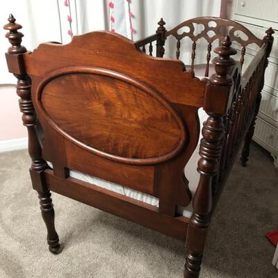 Antique Mahogany Victorian Baby Bed 